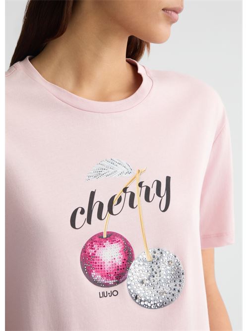 T-shirt with print and rhinestones Liu Jo | WA5343JS923.M9517